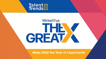 Talent Trends 2022 and Michael Page The Great X banner.